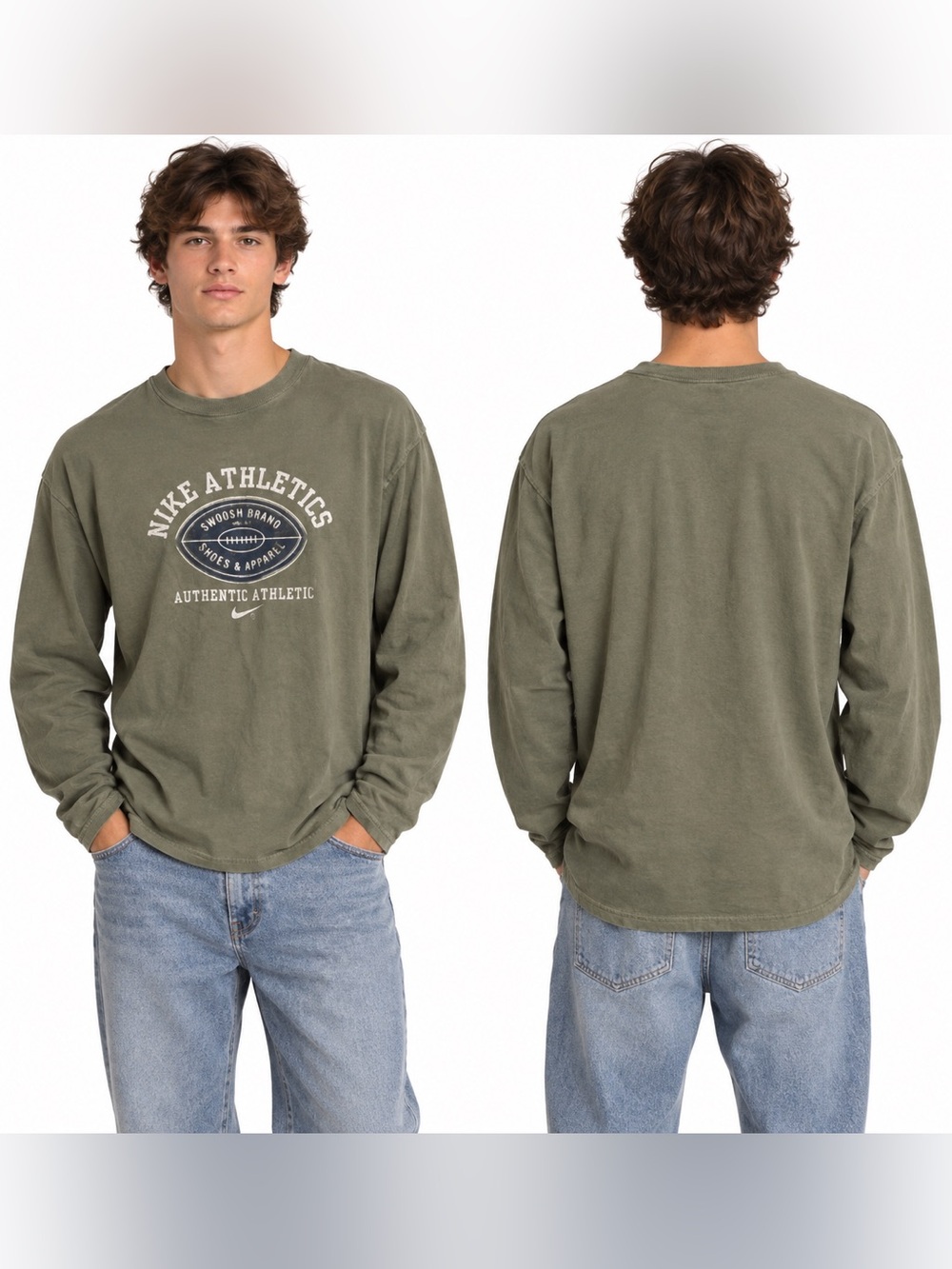 Nike Shirt Mens Large Long Sleeve Football Graphic Tee Athletics